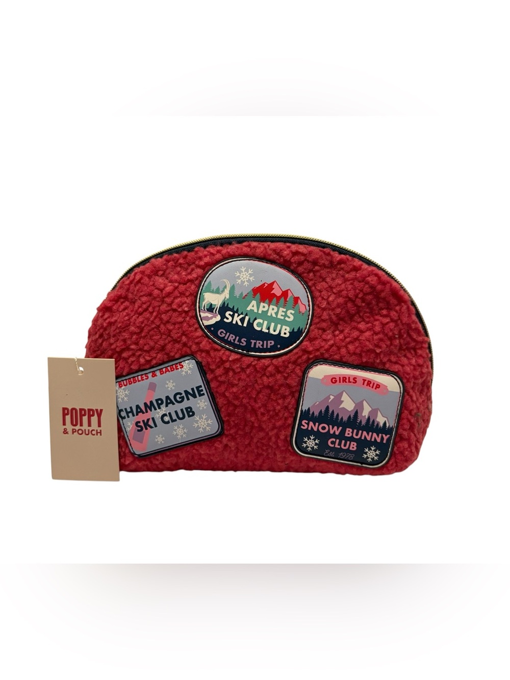 Poppy and Pouch Red Sherpa Apres Ski Club Kids Pouch